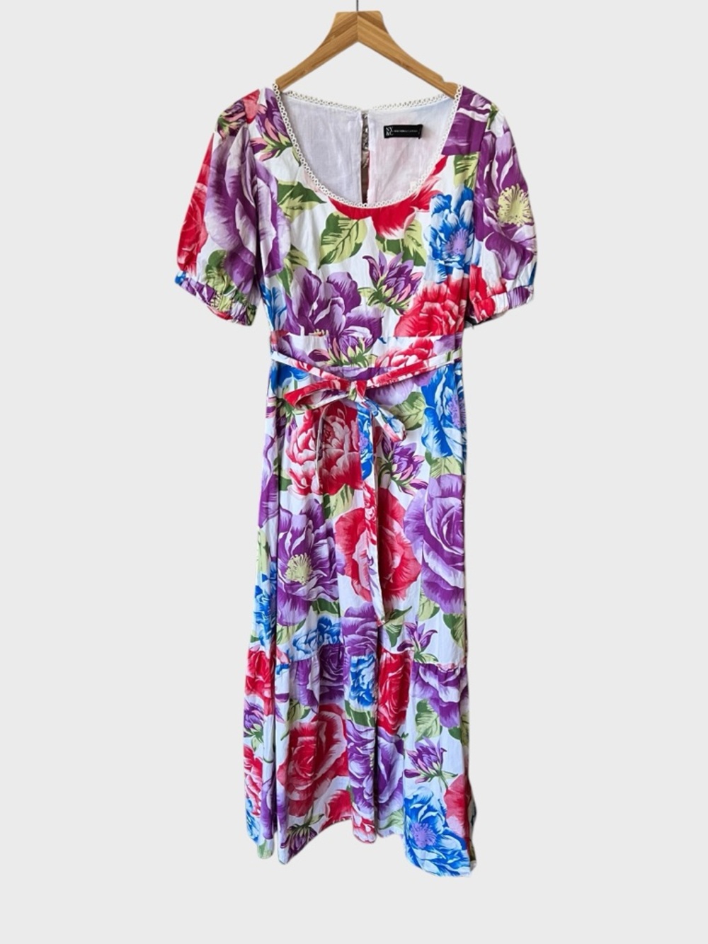 New York and company, Floral Midi Dress with Tie Waist - Multicolor